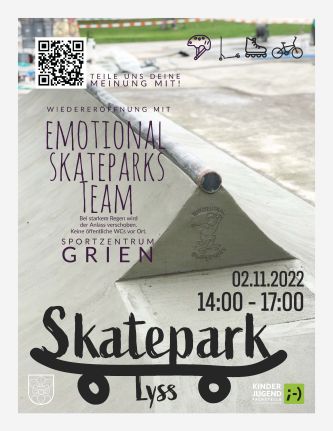 Flyer Wiedereröffnung Skatepark